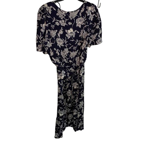 Vintage Dresses & Skirts - Lisa II vintage front tie dress 16 blue floral back button cottage core teacher